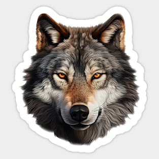 Timber Wolf Face Sticker